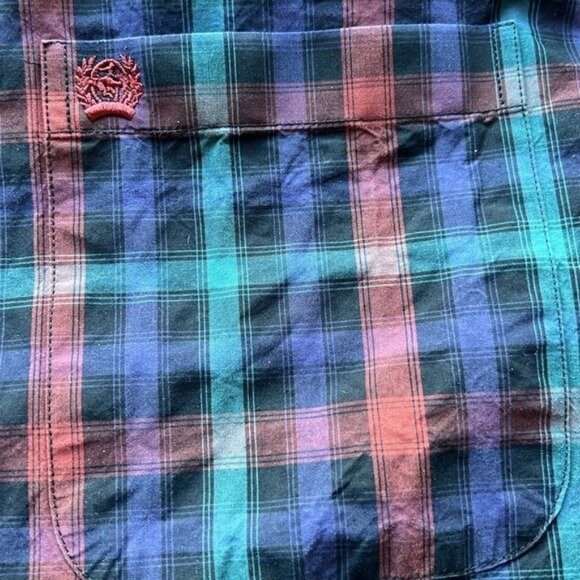 Cinch Mens Long Sleeve Button-Down Plaid Shirt Multicolor Size L 100% Cotton - Picture 5 of 7